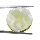 LEMON QUARTZ BRIOLETTE ROUND (GREEN GOLD) 20MM 12.4Cts.