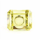 LEMON QUARTZ MIRROR CUT BUBBLY OCTAGON 12X10MM 6.53 Cts.