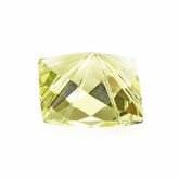 LEMON QUARTZ CHECKER TOP PRINCESS BACK LAZER CUT SQUARE 10MM 4.33 Cts.