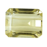 LEMON QUARTZ CUT OCTAGON (TWO HOLE FULL DRILL) 9X7MM 3.12 Cts.