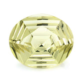 LEMON QUARTZ SWIRL CUT HEXAGON CONCAVE OVAL 14X12MM 6.24 Cts.