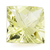 LEMON QUARTZ CHECKER TOP PRINCESS BACK LAZER CUT SQUARE 12MM 7.30 Cts.