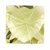 LEMON QUARTZ CHECKER TOP PRINCESS BACK LAZER CUT SQUARE 12MM 7.30 Cts.
