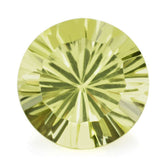 LEMON QUARTZ CONCAVE STRAIGHT FACET ROUND 14MM 8.19 Cts.