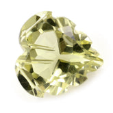 LEMON QUARTZ CARVED HEART (GREEN GOLD) 12MM 5.40 Cts.