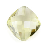 LEMON QUARTZ BRIOLETTE CUSHION (TWO FALF DRILL) (GREEN GOLD)10MM 3.93 Cts.