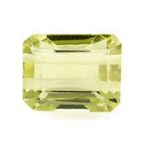 LEMON QUARTZ CUT OCTAGON (TWO FULL DRILL) (GREEN GOLD) 9X7MM 3.41 Cts.
