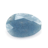 MILKY BLUE QUARTZ ROSE CUT BRIOLETTE PEAR (HALF DRILL) 20X15MM 8.64 Cts.