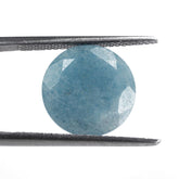 MILKY BLUE QUARTZ BOTH SIDE TABLE CUT ROUND 12MM 3.90 Cts.
