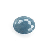 MILKY BLUE QUARTZ IRREGULAR CUT BRIOLETTE OVAL 10X8MM 2.30 Cts.