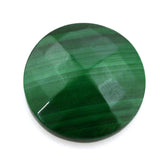 MALACHITE CHECKER ROUND CAB (FLAT) 9MM 2.59 Cts.