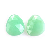 MINT GREEN CHRYSOPRASE ROSE CUT BRIOLETTE TRILLIONISH 13X11MM 3.88 Cts.