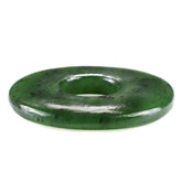 NEPHRITE GREEN JADE PLAIN ROUND PLATE WITH CENTER (HOLE 10MM) 30MM 32.95 Cts.