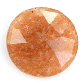 ORANGE AVENTURINE QUARTZ ROSE CUT BRIOLETTE ROUND 15MM 7.06 Cts.