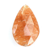 ORANGE AVENTURINE QUARTZ ROSE CUT BRIOLETTE IRREGULAR PEAR 16X10MM 3.49 Cts.