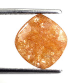 ORANGE AVENTURINE QUARTZ ROSE CUT BRIOLETTE IRREGULAR CUSHION 12X11.50MM 3.33 Cts.