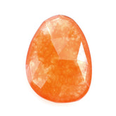 ORANGE DYED JADE ROSE CUT BRIOLETTE PEARISH 14X10MM 3.79 Cts.