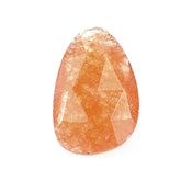 ORANGE DYED JADE ROSE CUT BRIOLETTE PEARISH 12X8MM 2.02 Cts.