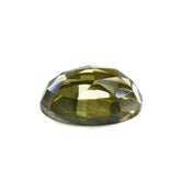 OLIVE QUARTZ ROSE CUT OVAL CAB 10X8MM 2.47 Cts.