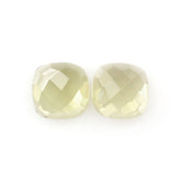 OLIVE QUARTZ CHECKER CUSHION CAB 7MM 1.28 Cts.