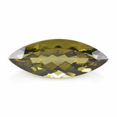 OLIVE QUARTZ CUT MARQUISE 28X11MM 12.28 Cts.