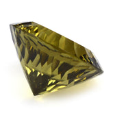 OLIVE QUARTZ CONCAVE CUT ROUND 14MM 8.25 Cts.