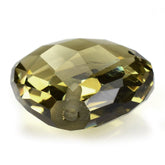 OLIVE QUARTZ BRIOLETTE HEART (HALF DRILL) 14MM 9.55 Cts.