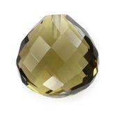 OLIVE QUARTZ BRIOLETTE HEART (HALF DRILL) 12MM 6.35 Cts.