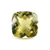 OLIVE QUARTZ CHECKER CUT CUSHION 14MM 9.43 Cts.