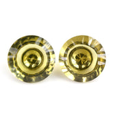 OLIVE QUARTZ CONCAVE CONE ROUND (DES#140) 15MM 10.65 Cts.