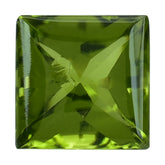PERIDOT BUFFTOP PRINCESS CUT SQUARE 9MM 3.63 Cts.