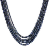 BLUE SAPPHIRE 2.50-5.00MM PLAIN ROUNDEL BEADS 15-16.50" LINE