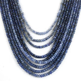 BLUE SAPPHIRE 2.00-5.50MM PLAIN ROUNDEL BEADS 14-17" LINE