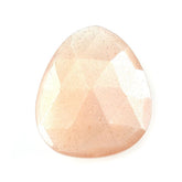 PEACH MOONSTONE ROSE CUT BRIOLETTE TRILLIONISH 13X11MM 3.23 Cts.