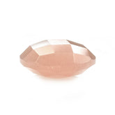 PEACH MOONSTONE CHECKER CUT BRIOLETTE ROUND (MEDIUM)(CLEAN) 12.00X12.00 MM 5.34 Cts.