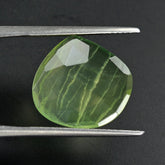 PREHNITE ROSE CUT BRIOLETTE IRREGULAR PEAR 15X14MM 5.34 Cts.