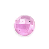 PINK SAPPHIRE (GLASSFILLED) CHECKER ROUND CAB (FROSTED BOTTOM) 5.00X5.00MM 0.64 Cts.