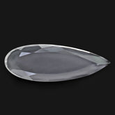 CRYSTAL TABLE CUT PEAR FLAT WITH FROSTED BOTTOM 30X10MM 6.75 Cts.