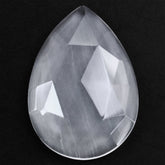 CRYSTAL ROSE CUT PEAR CAB WITH FROSTED BOTTOM 20X14MM 8.06 Cts.