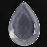 CRYSTAL TABLE CUT PEAR FLAT WITH FROSTED BOTTOM 34X23MM 25.19 Cts.