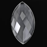 CRYSTAL CHECKER CUT MARQUISE CAB WITH FROSTED 25X13.50MM 9.68 Cts.