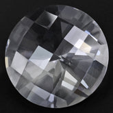 CRYSTAL CHECKER HIGH DOME ROUND WITH DIAMOND CUT BACK 20MM 18.48 Cts.