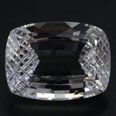 CRYSTAL CUSHION STEP CUT WITH CARVED SIDES (DES#78) 16X12MM 11.70 Cts.
