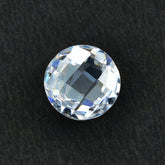 CRYSTAL QUARTZ CHECKER CUT BRIOLETTE ROUND 8MM 4.26 Cts.