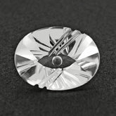 CRYSTAL FLAT BUFFTOP EVIL EYE OVAL (DES#112) 20X15MM 15.07 Cts.