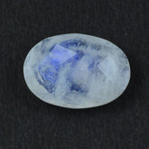 RAINBOW MOONSTONE CHECKER CUT BRIOLETTE OVAL (CLOUDY) 14X10 MM 4.35 Cts.