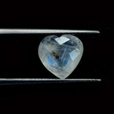RAINBOW MOONSTONE CHECKER BRIOLETTE HEART (SEMI CLOUDY)(SOME BLACK SPOT) 10.00X10.00 MM 2.77 Cts.