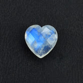 RAINBOW MOONSTONE CHECKER BRIOLETTE HEART (SEMI CLOUDY)(NICE BLUE SHINE) 10.00X10.00 MM 2.76 Cts.