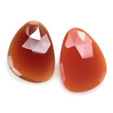 RED ONYX ROSE CUT BRIOLETTE IRREGULAR PEAR 30X20MM 15.05 Cts.