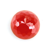 RED ONYX FLOWER CUT ROUND CAB 6MM 0.66 Cts.